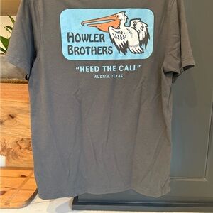 Howler Brothers Gray Tee with Blue and Orange Graphic